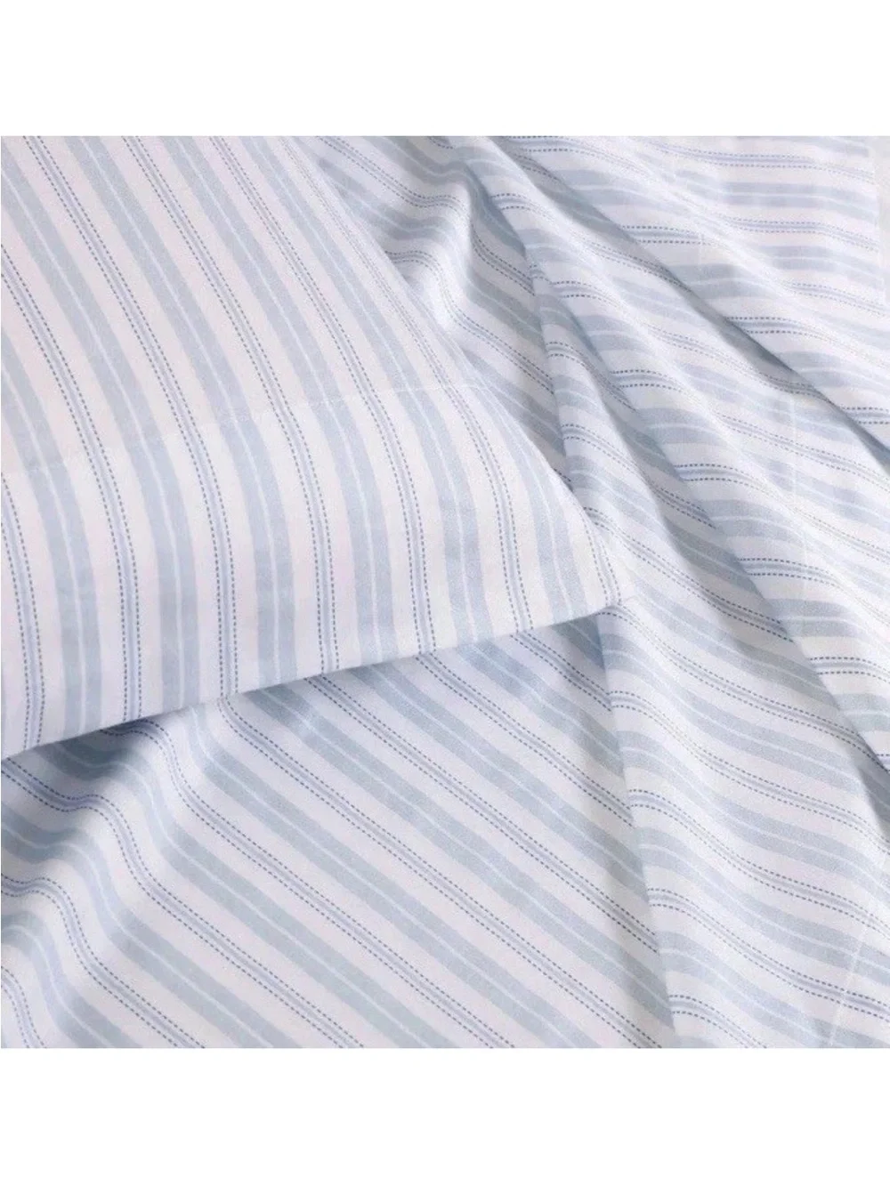 Laura Ashley Fern Blue Queen 300 Thread Count Cotton Sheet Set NWT